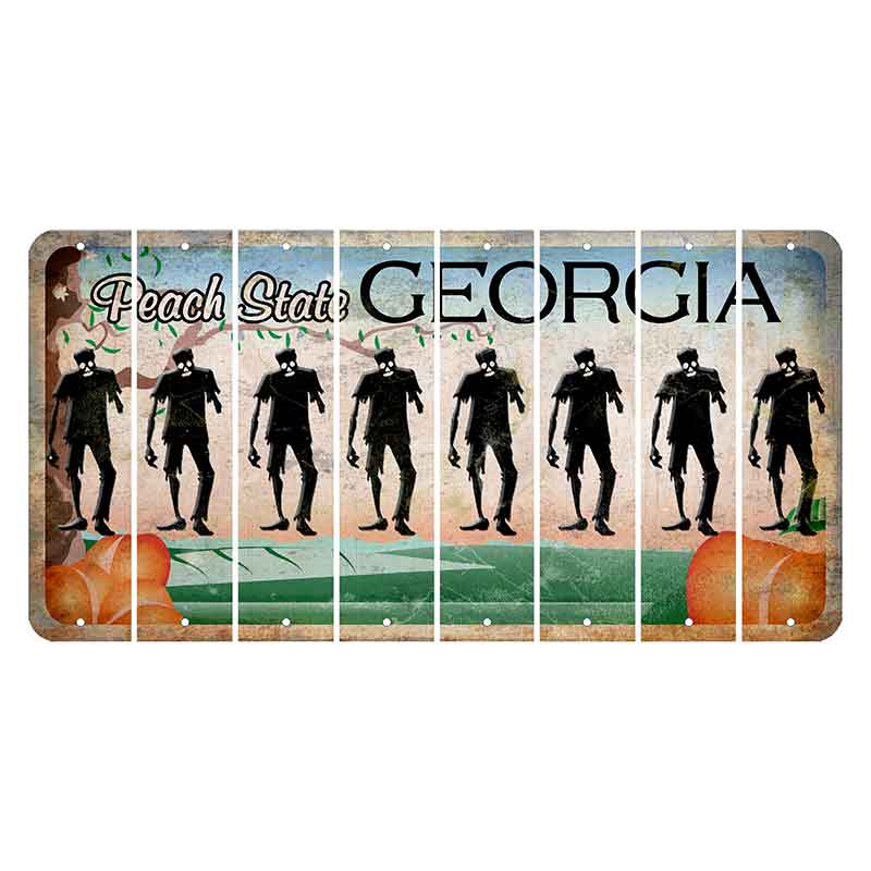 Georgia Peach State Cut License Plate Strips (Set of 8)