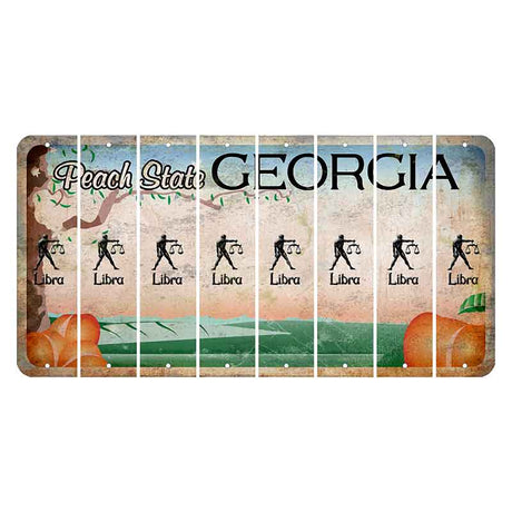 Georgia Peach State Cut License Plate Strips (Set of 8)