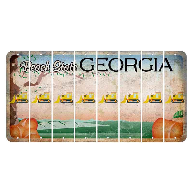 Georgia Peach State Cut License Plate Strips (Set of 8) Dozer