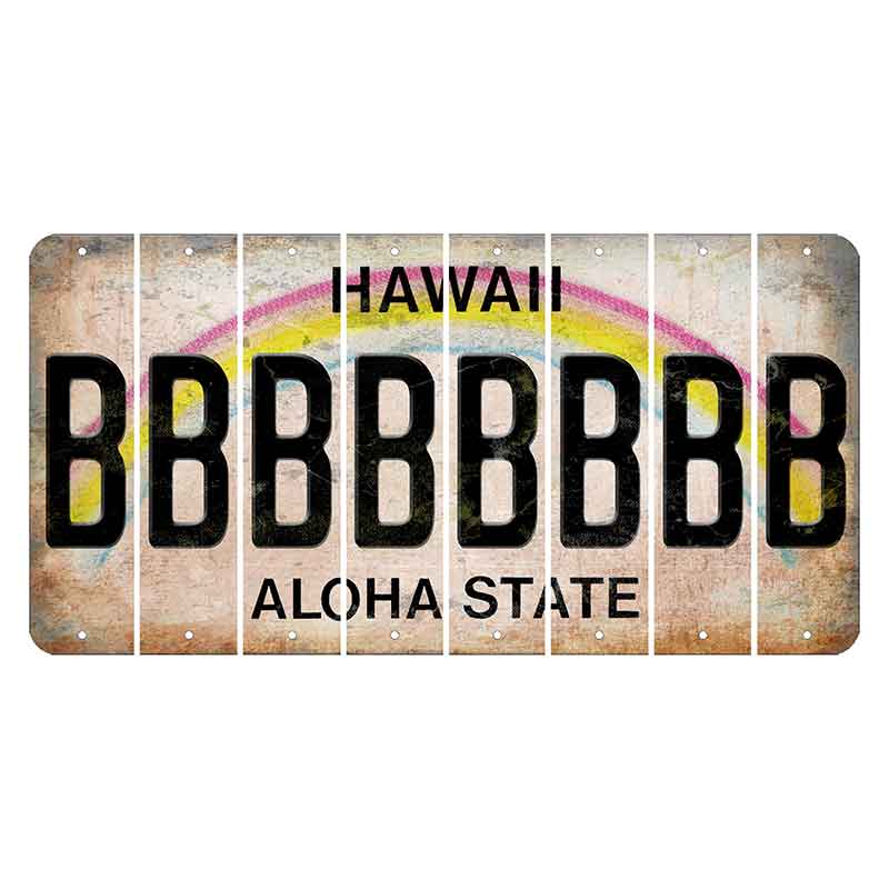 Hawaii Rainbow Cut License Plate Strips (Set of 8)