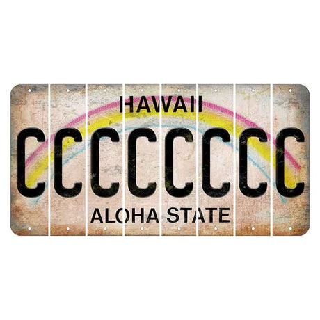 Hawaii Rainbow Cut License Plate Strips (Set of 8)