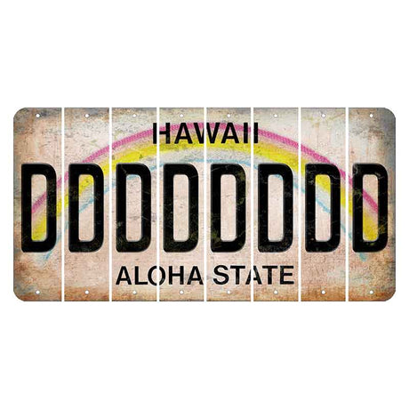 Hawaii Rainbow Cut License Plate Strips (Set of 8)