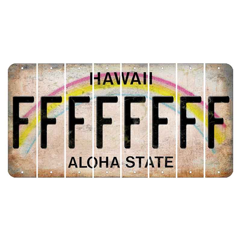 Hawaii Rainbow Cut License Plate Strips (Set of 8)