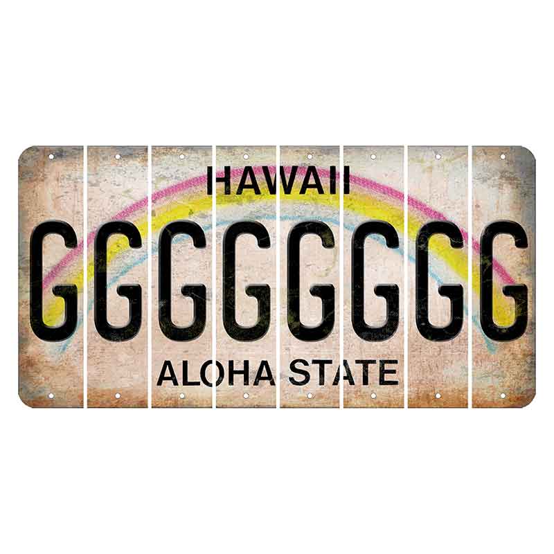 Hawaii Rainbow Cut License Plate Strips (Set of 8)