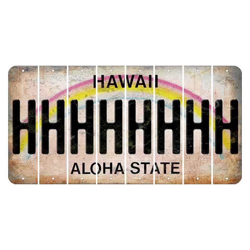 Hawaii Rainbow Cut License Plate Strips (Set of 8) H