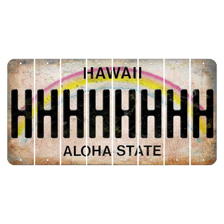 Hawaii Rainbow Cut License Plate Strips (Set of 8)