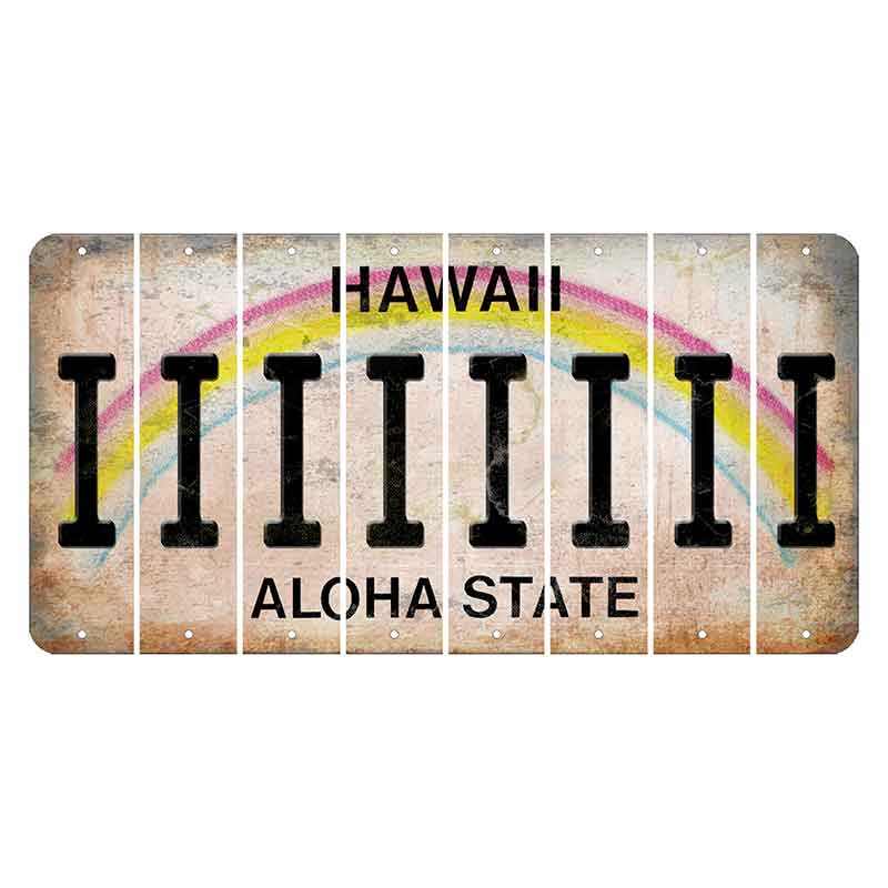 Hawaii Rainbow Cut License Plate Strips (Set of 8) I