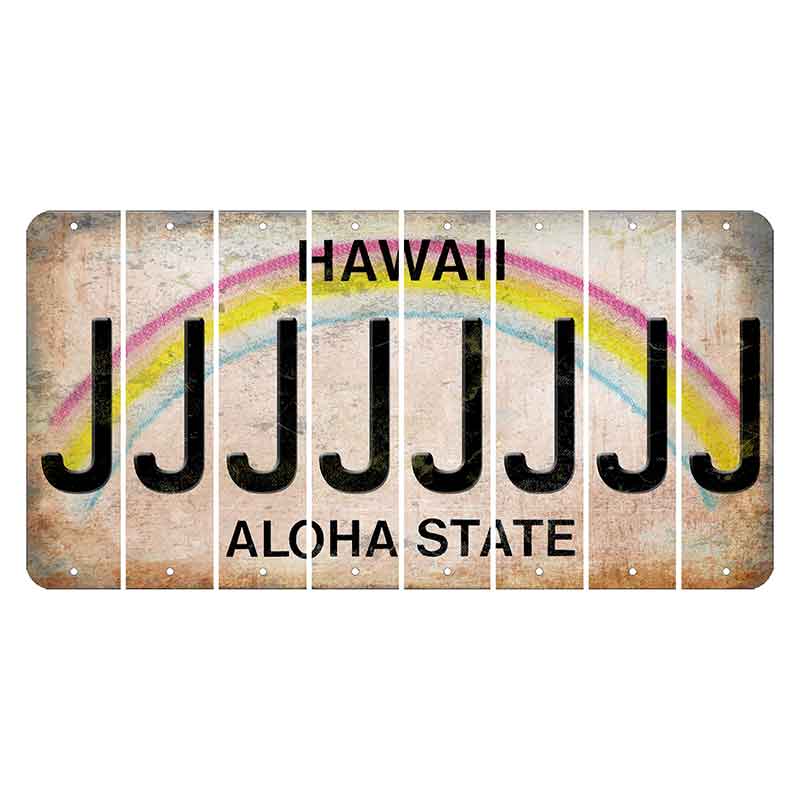 Hawaii Rainbow Cut License Plate Strips (Set of 8) J
