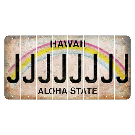 Hawaii Rainbow Cut License Plate Strips (Set of 8)