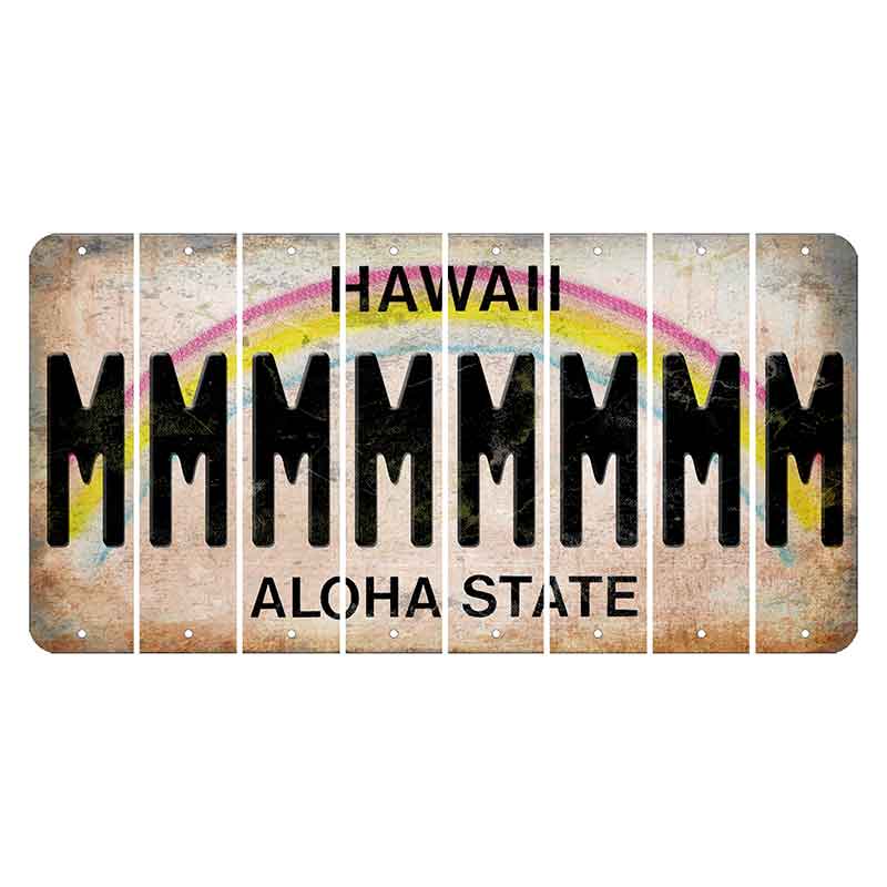 Hawaii Rainbow Cut License Plate Strips (Set of 8)