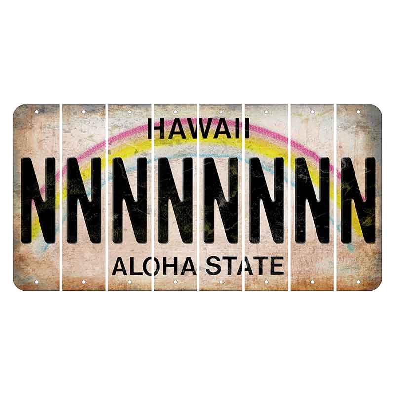 Hawaii Rainbow Cut License Plate Strips (Set of 8) N