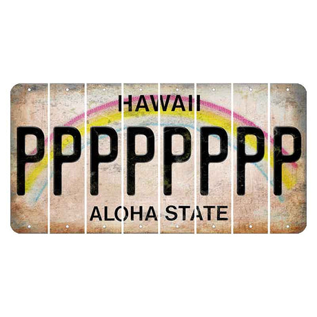 Hawaii Rainbow Cut License Plate Strips (Set of 8)