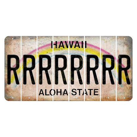 Hawaii Rainbow Cut License Plate Strips (Set of 8)