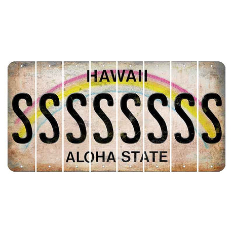 Hawaii Rainbow Cut License Plate Strips (Set of 8)