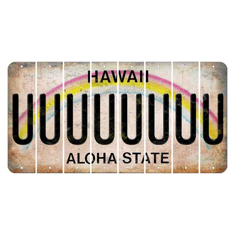 Hawaii Rainbow Cut License Plate Strips (Set of 8)