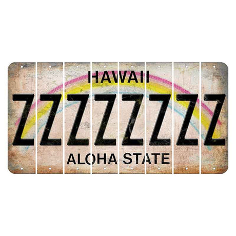 Hawaii Rainbow Cut License Plate Strips (Set of 8)