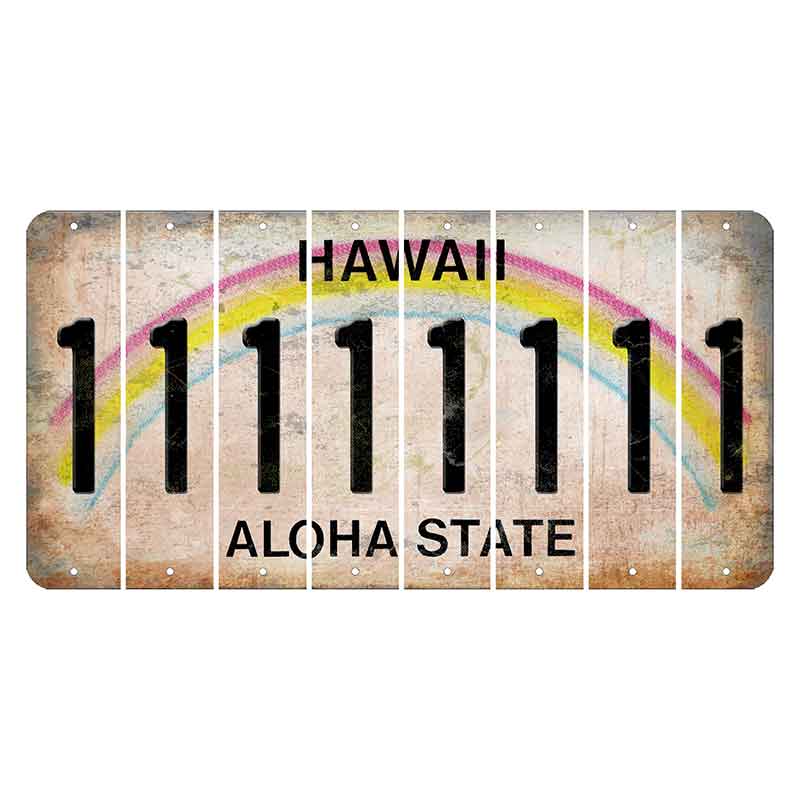 Hawaii Rainbow Cut License Plate Strips (Set of 8)