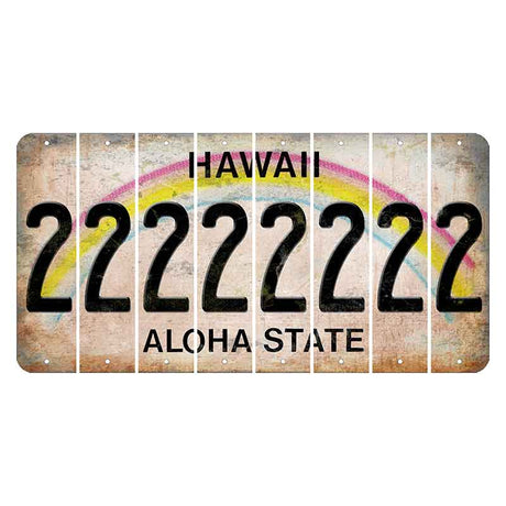 Hawaii Rainbow Cut License Plate Strips (Set of 8)