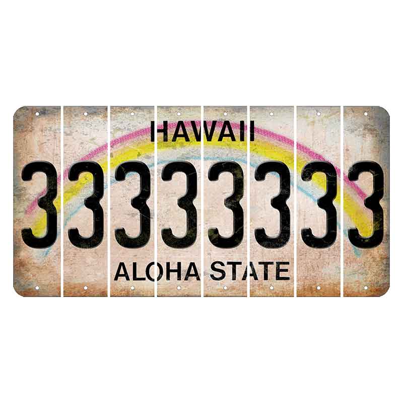 Hawaii Rainbow Cut License Plate Strips (Set of 8)