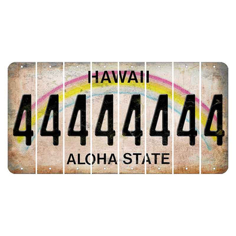 Hawaii Rainbow Cut License Plate Strips (Set of 8)