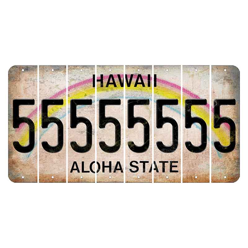 Hawaii Rainbow Cut License Plate Strips (Set of 8)