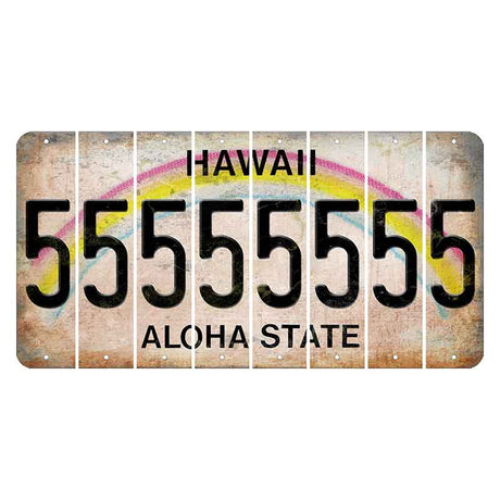 Hawaii Rainbow Cut License Plate Strips (Set of 8)