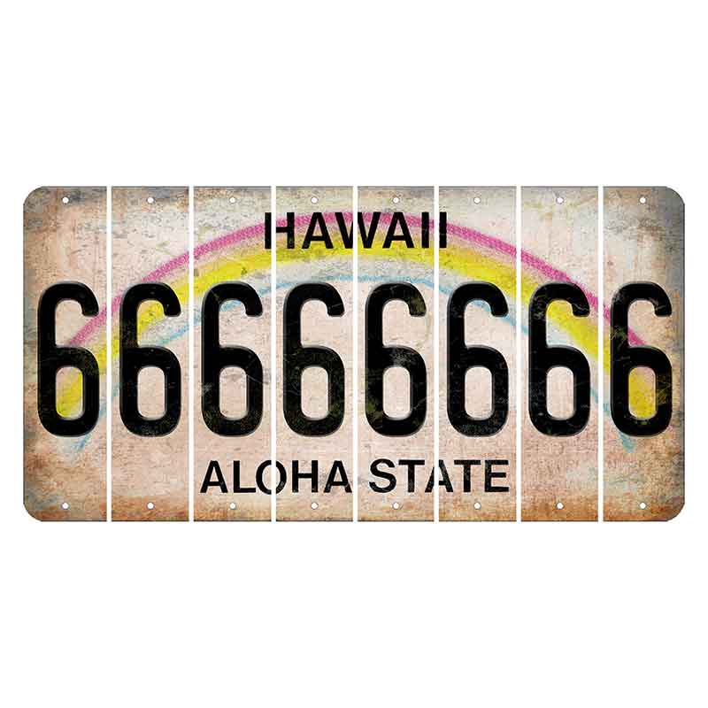 Hawaii Rainbow Cut License Plate Strips (Set of 8)