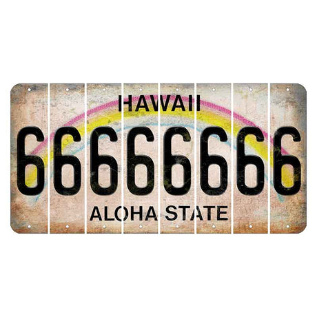 Hawaii Rainbow Cut License Plate Strips (Set of 8)