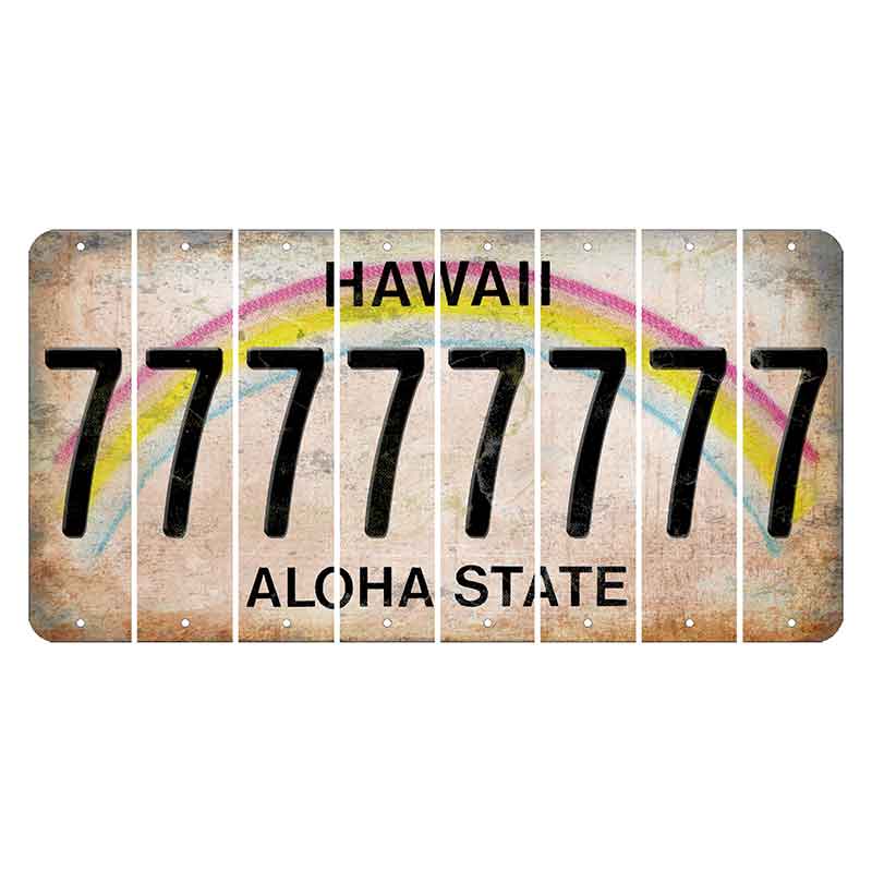 Hawaii Rainbow Cut License Plate Strips (Set of 8)