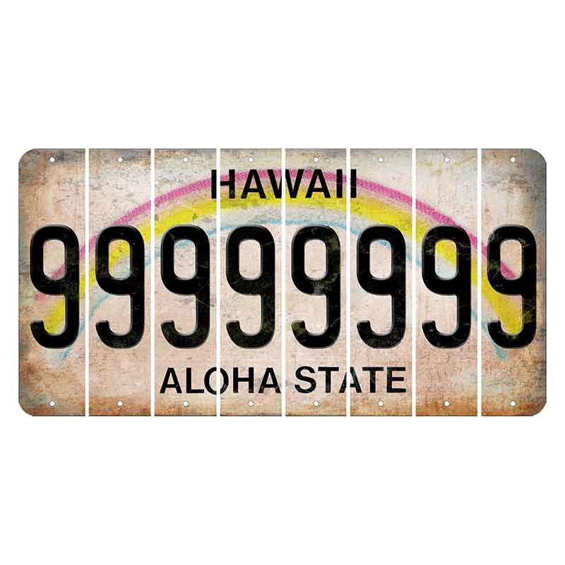 Hawaii Rainbow Cut License Plate Strips (Set of 8)