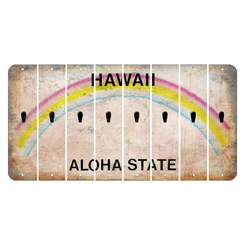 Hawaii Rainbow Cut License Plate Strips (Set of 8) Apostrophe