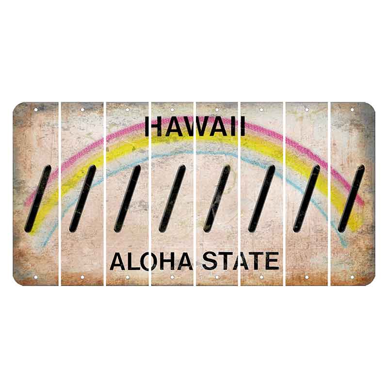 Hawaii Rainbow Cut License Plate Strips (Set of 8)