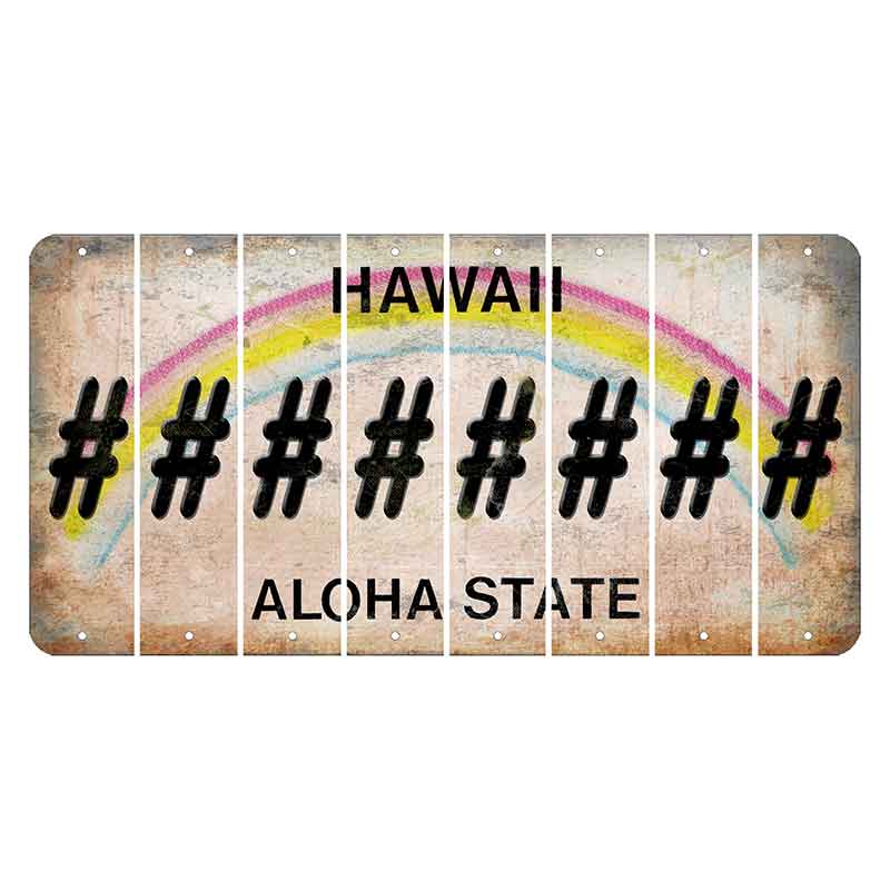 Hawaii Rainbow Cut License Plate Strips (Set of 8)