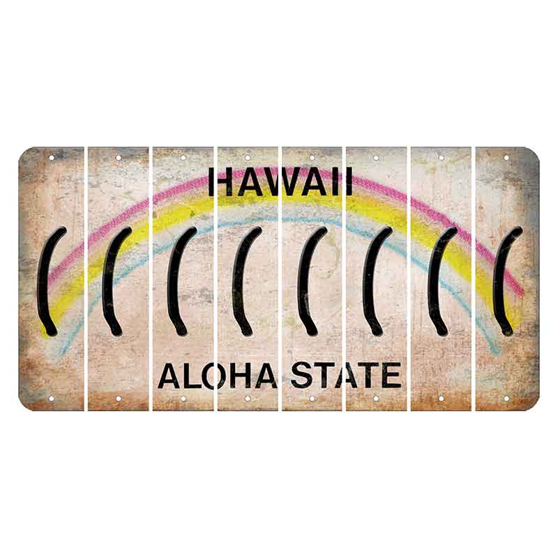 Hawaii Rainbow Cut License Plate Strips (Set of 8) Parenthesis - Left