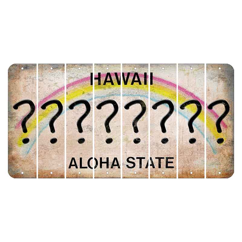 Hawaii Rainbow Cut License Plate Strips (Set of 8)