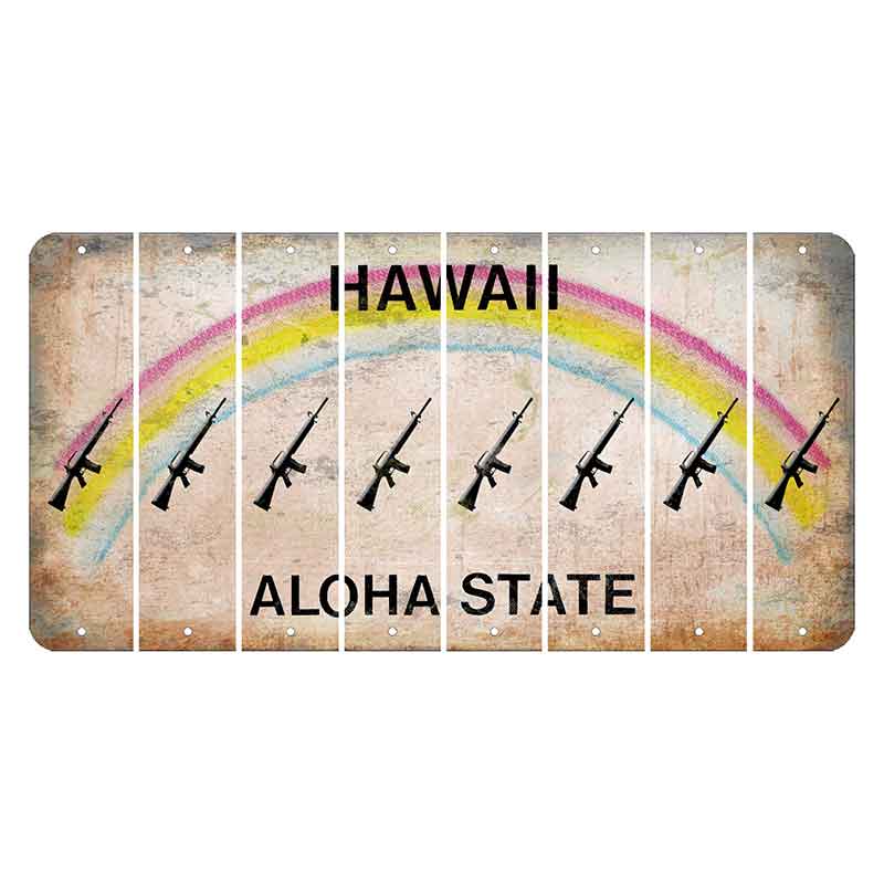 Hawaii Rainbow Cut License Plate Strips (Set of 8) Revolver