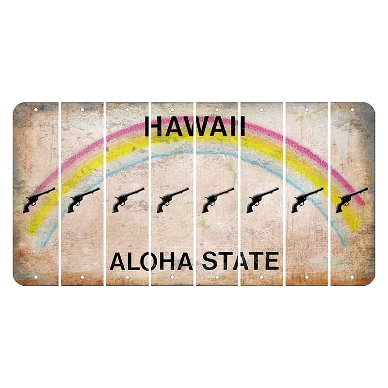 Hawaii Rainbow Cut License Plate Strips (Set of 8)