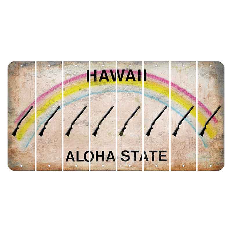 Hawaii Rainbow Cut License Plate Strips (Set of 8)