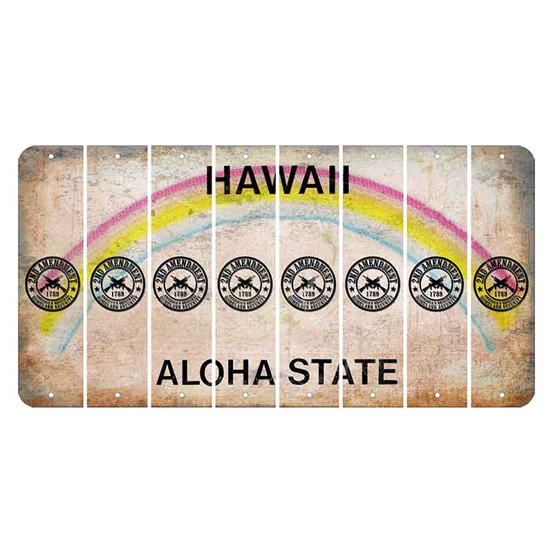 Hawaii Rainbow Cut License Plate Strips (Set of 8) 2nd Amendment