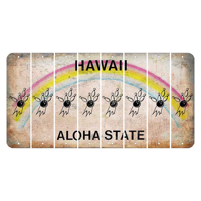 Hawaii Rainbow Cut License Plate Strips (Set of 8) Bowling