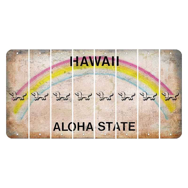 Hawaii Rainbow Cut License Plate Strips (Set of 8)