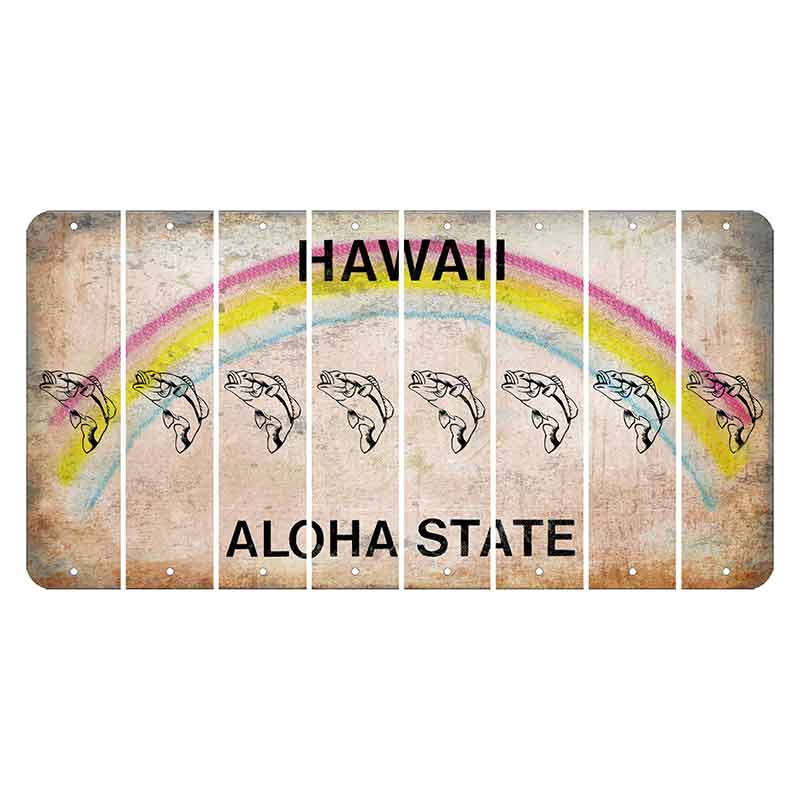 Hawaii Rainbow Cut License Plate Strips (Set of 8)