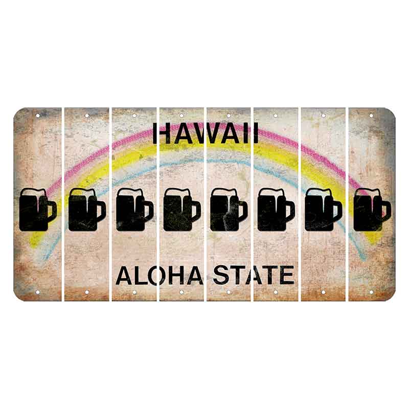 Hawaii Rainbow Cut License Plate Strips (Set of 8)