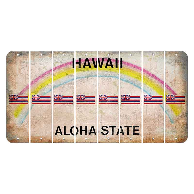 Hawaii Rainbow Cut License Plate Strips (Set of 8)