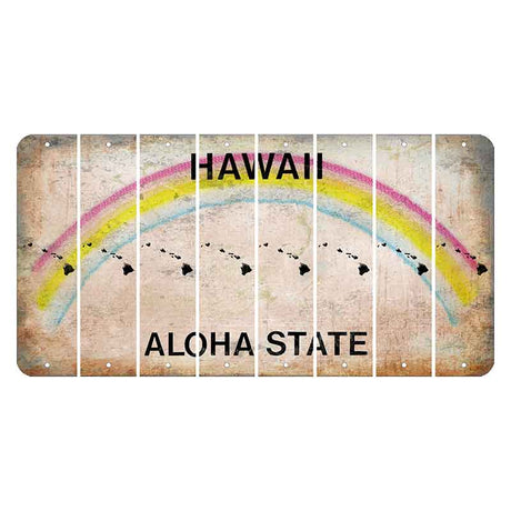 Hawaii Rainbow Cut License Plate Strips (Set of 8)