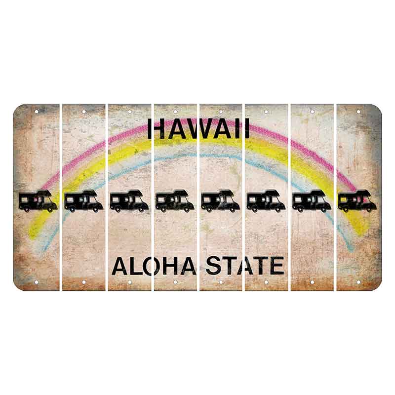 Hawaii Rainbow Cut License Plate Strips (Set of 8)