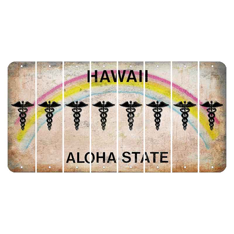 Hawaii Rainbow Cut License Plate Strips (Set of 8)