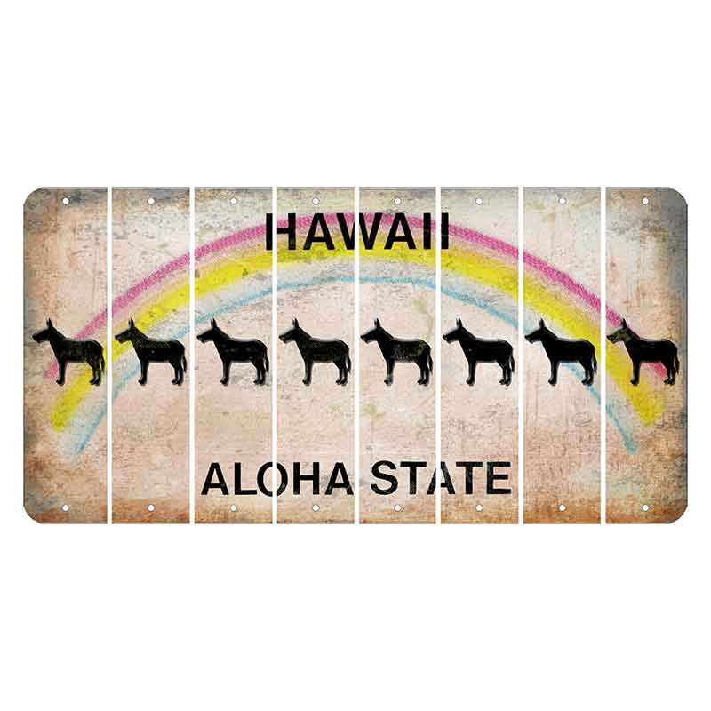Hawaii Rainbow Cut License Plate Strips (Set of 8) Donkey