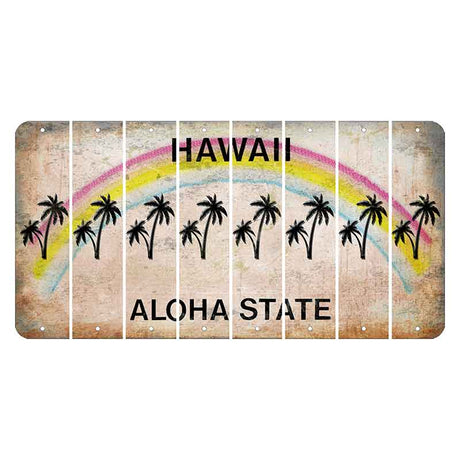 Hawaii Rainbow Cut License Plate Strips (Set of 8)