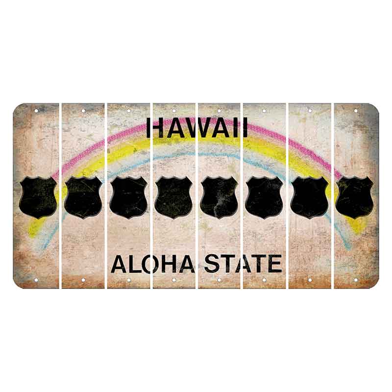 Hawaii Rainbow Cut License Plate Strips (Set of 8)